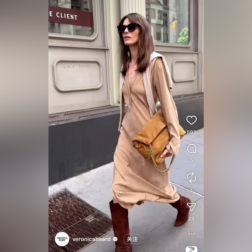 NWT $548 Veronica Beard Liberty Long Sleeve Midi Dress